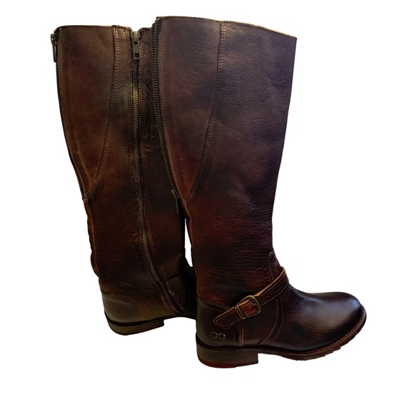 Bed Stu Shoes - Bed Stu GLAYE Teak Rustic Leather Tall Knee High Buckle Boots Size 6